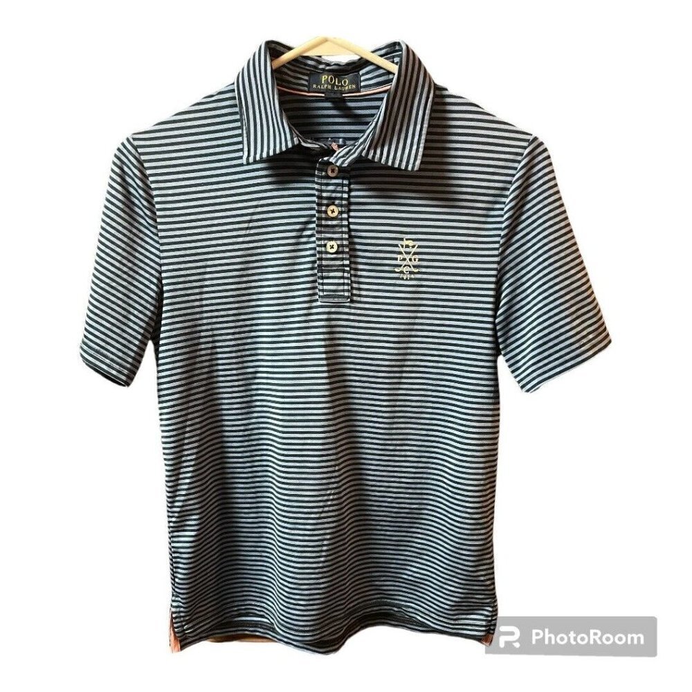 POLO Ralph Lauren Big Boys Performance Stretch Mesh Polo Shirt Multi Sz M EUC